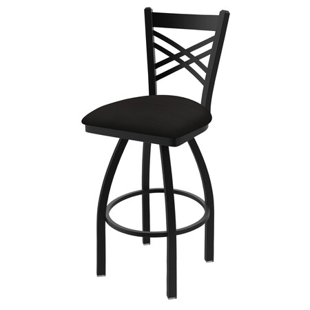 Holland Bar Stool Co 30" Swivel Bar Stool, Black Wrinkle, Canter Espresso Seat 82030BW003